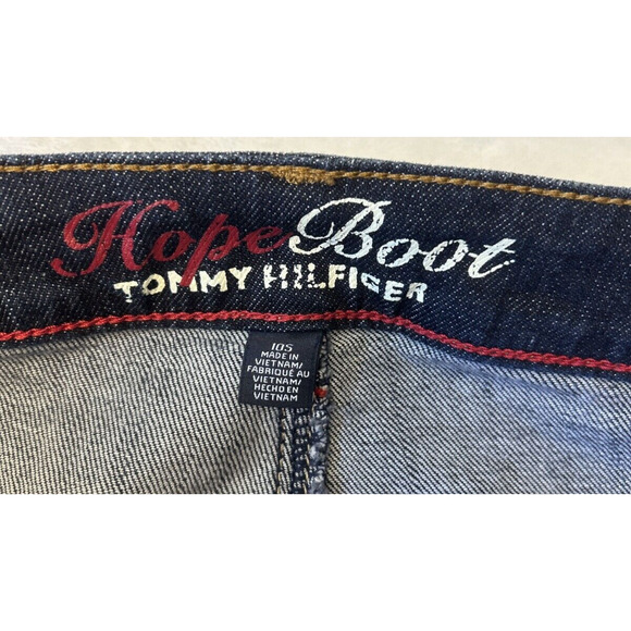 TOMMY HILFIGER Women’s HOPE BOOT Cut Jeans Size 10S Dark Wash Western Boho - Picture 7 of 9